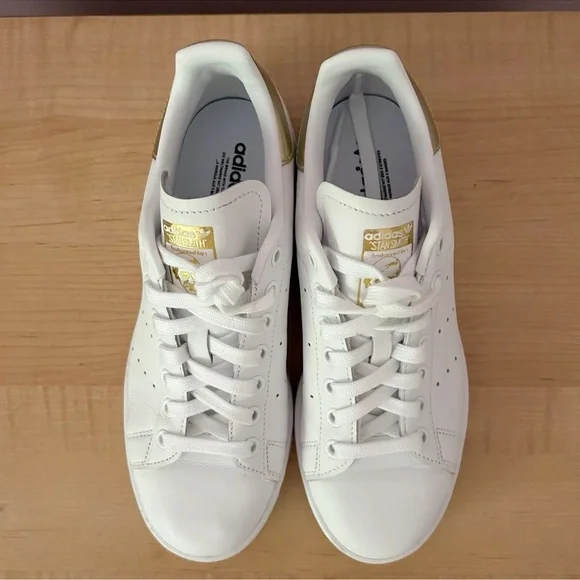 ADIDAS STAN SMITH Originals Women's Size 8 EE8836 GOLD SHOES AUTHENTIC Pre-owned - Picture 8 of 16